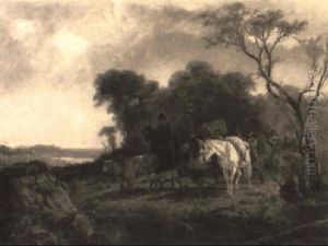 Dutch Explorers Above The Hudson River by Louis Remy Mignot