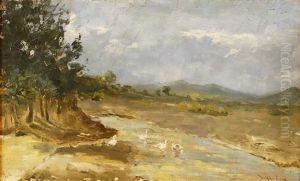 Geese At The River by Dimitrie Mihailescu