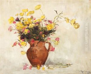 Pot With Yellow Flowers Pot With Yellow Flowers