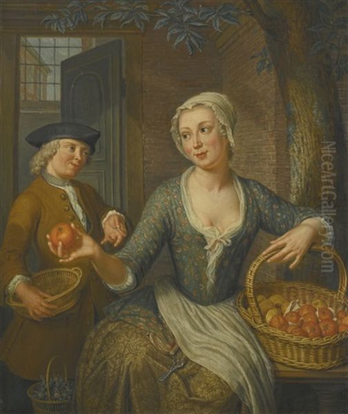 A Young Girl Selling Oranges - view 1