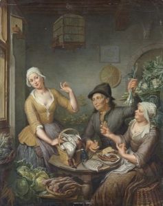 The Interior Of A Grocer's Shop by Hieronymus van der Mij