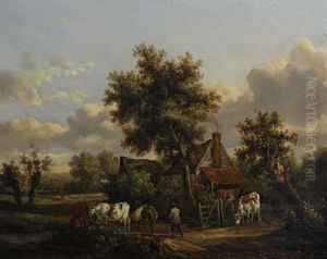 Drover With Cattle (pair)