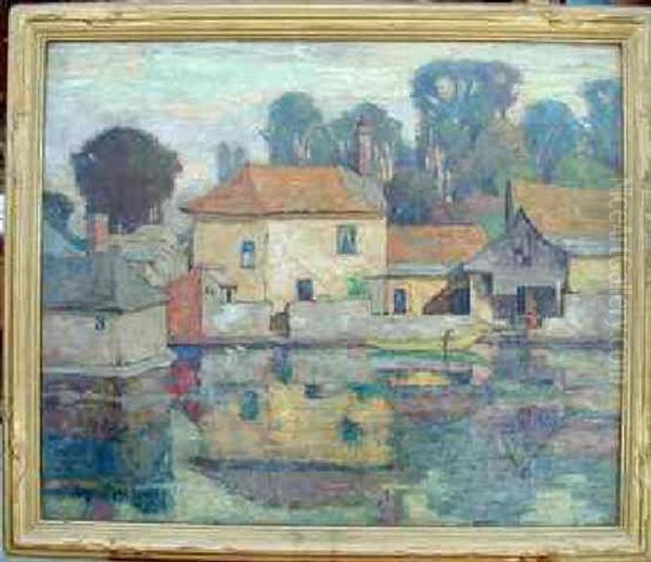 Cityscape With Waterway And Trees - view 1