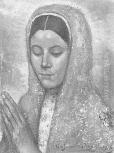 Jeune Fille Au Papillon by Charles Edmond Theodore Milcendeau