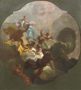 The Fall Of Vulcan (bozzetto) by Josef Ignaz Mildorfer