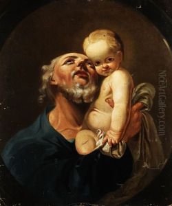 Heiliger Joseph Mit Dem Jesuskind by Michael Ignaz Mildorfer