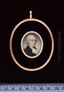 A Gentleman Wearing Blue Coat, White Waistcoat, Frilled White Chemise, Stock And Powdered Wig A Gentleman Wearing Blue Coat, White Waistcoat, Frilled White Chemise, Stock And Powdered Wig