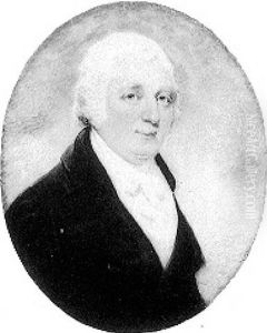 Portrait Of A Gentleman Wearing Blue Coat, White Waistcoat And Cravat by Edward Miles