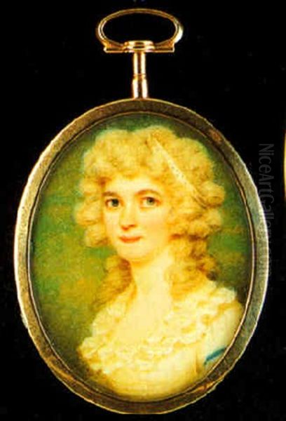 Anne Huntley Foote In White Dress, A Bandeau In Her Blonde Hair - view 1