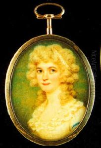 Anne Huntley Foote In White Dress, A Bandeau In Her Blonde Hair