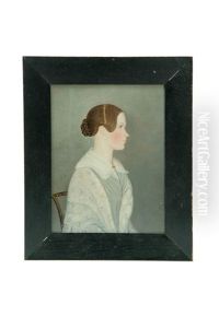 Profile Of A Young Woman Seated In A Decorated Chair by Jasper P. Miles