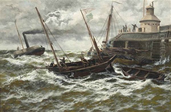 Towing Out, Against Wind And Tide, Yarmouth Haven - view 1