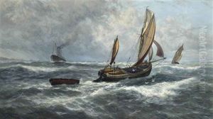 Wind And Rain Off Sheerness by Thomas Rose Miles
