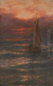 Evening, Coast Of Sark And Morning, Le Gouffre, Guernsey (pair)