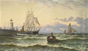 Congested Waters At The Harbor Mouth by Thomas Rose Miles