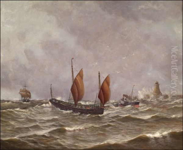 Lugger Running Into Harbour - view 1