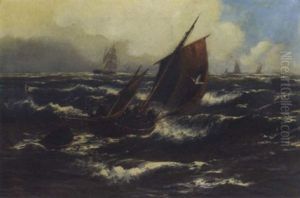 A Fishing Boat Riding The Swell A Fishing Boat Riding The Swell