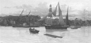 "evening On The Thames..." by Thomas Rose Miles
