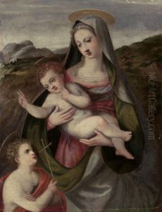 Madonna And Child With The Young Saint John The Baptist by Niccolo Betti