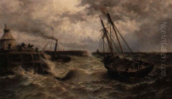 Morning After A Gale, Gorlston Harbour - view 1