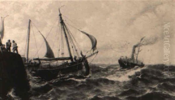 Yarmouth Trawlers Towing Out - view 1