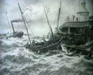 Towing Out, 'gainst Wind And Tide (yarmouth Haven)