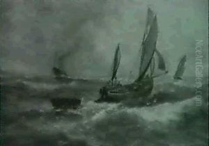 Wind And Rain Off Sheerness by Thomas Rose Miles