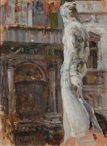 Interno Di Palazzo Ducale - Venezia by Alessandro Milesi