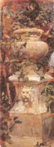 Capitello Con Sfinge Di Leone E Vaso by Alessandro Milesi