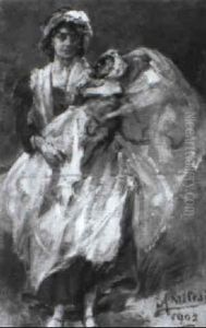 La Nuova Generazione- Bozzetto 1902 by Alessandro Milesi