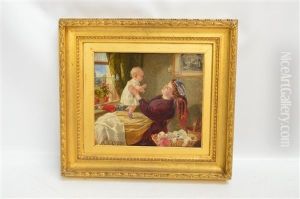 Mother And Child In A Domestic Setting by Sir John Everett Millais