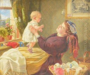 Mother And Child In A Domestic Setting by Sir John Everett Millais