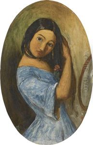 A Girl Combing Her Hair
