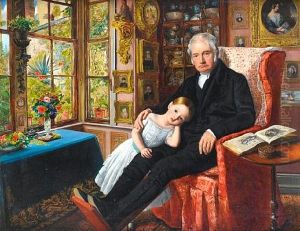 James Wyatt And His Granddaughter Mary Wyatt by William Henry Millais