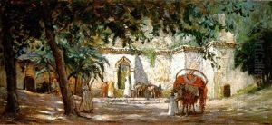 La Fontaine Au Jardin D'essai, Alger by Addison Thomas Millar
