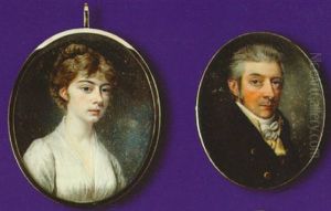 Portrait Of Philip Francis With Grey Hair And Side Wiskers Wears Blue Coat And Yellow Waistcoat