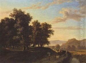 Seelandschaft Mit Heimkehrender Herde Und Hirten by Louis-Hippolyte Millenet