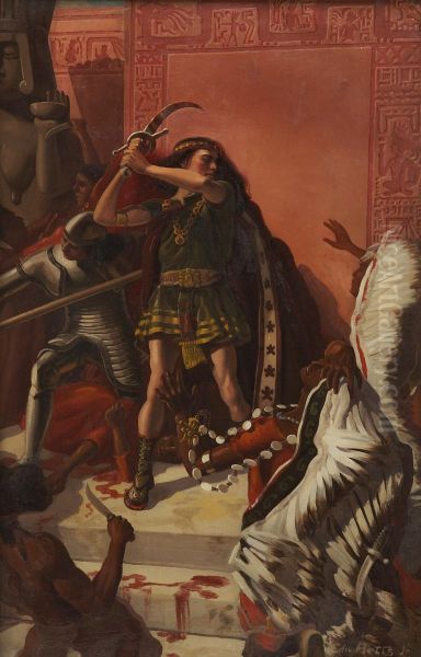 An Aztec Ambush, Magazine Story Illustration - view 1