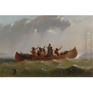 Indian Canoe by Alfred Jacob Miller