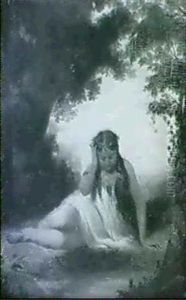 Indian Princess By A Pond by Alfred Jacob Miller