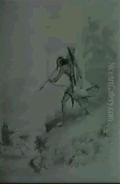 A Sioux Indian In Pursuit Of An Enemy - view 1