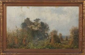 Landscape With Cornstalks by Charles Henry Miller