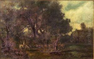 Watering The Horse While The Cattle Graze by Charles Henry Miller