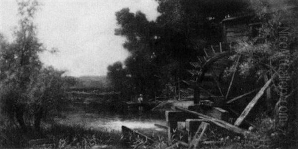 Boater By Old Mill - view 1