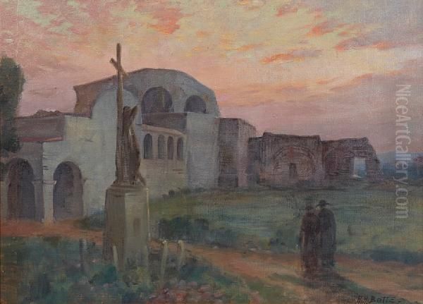 Capistrano Mission At Sunset - view 1