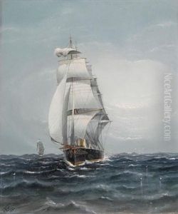 A Steam Sailing Battleship Heading Downwind