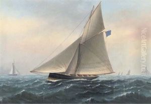 The Racing Cutter "galatea" Off The Fastnet Rock The Racing Cutter "galatea" Off The Fastnet Rock