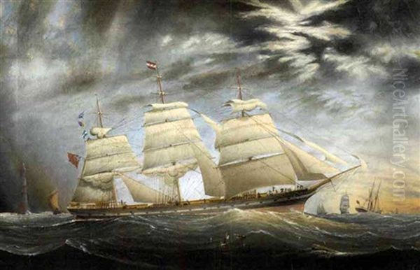 British Three-masted Clipper Ship - view 1