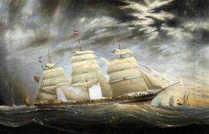 British Three-masted Clipper Ship British Three-masted Clipper Ship