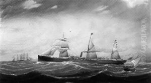 The "strathleven" In Rough Coastal Waters by Charles Keith Miller